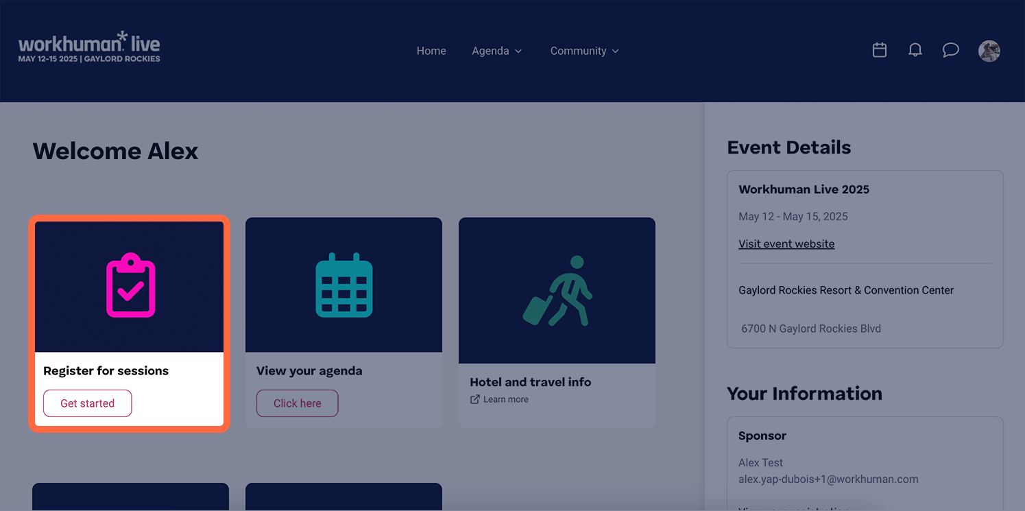 Register for Workhuman Live session in the mobile app.